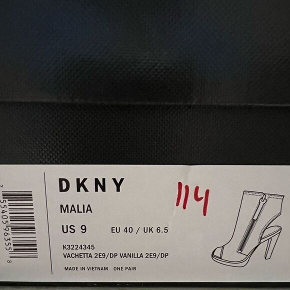 NEW DKNY Malia Square Toe Slingback Shooties Women Sz 9 Ivory Leather Block Heel - Picture 13 of 13